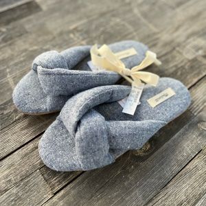 Madewell Chambray Crisscross Scuff Slippers NWT